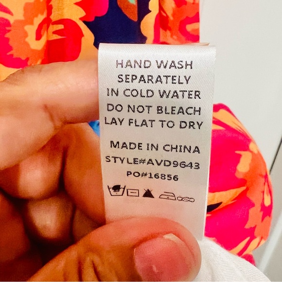 NWOT Avara Floral Polkadot Tiered Maxi Dress Short Sleeve with Tie Sz. Medium - Picture 9 of 11